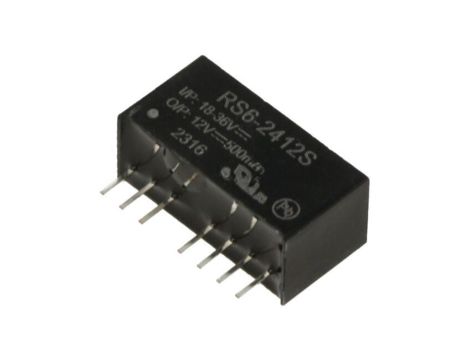 Przetwornica DC/DC, 6W, Uwej: 18...36VDC, Uwyj: 12VDC, 0,5A, THT, RS6-2412S
