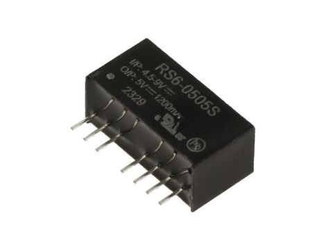 Przetwornica DC/DC, 6W, Uwej: 4,5...9VDC, Uwyj: 5VDC, 1,2A, THT, RS6-0505S
