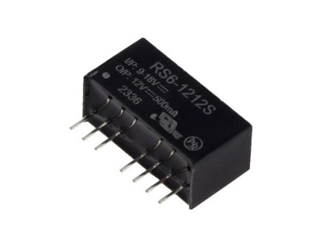 Przetwornica DC/DC, 6W, Uwej: 9...18VDC, Uwyj: 12VDC, 0,5A, THT, RS6-1212S