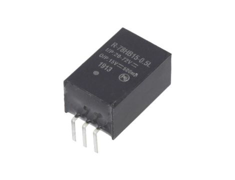 Przetwornica DC/DC, 7,5W, Uwej: 20...72VDC, Uwyj: 15VDC, 0,5A, PCB, R-78HB15-0.5L