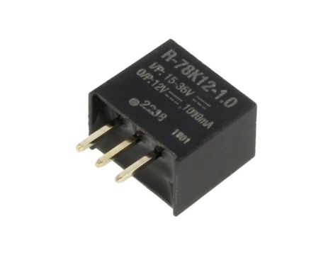 Przetwornica DC/DC, Uwej: 15...36VDC, Uwyj: 12VDC, 1A, THT, R-78K12-1.0