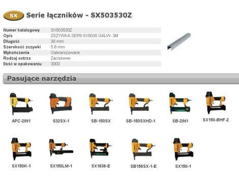 BOSTITCH ZSZYWKI SX 30mm 5,6mm  GALW. 3M