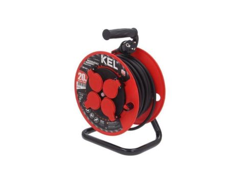 Przedłużacz sieciowy na bębnie, H05RR-F, 3G1,5mm2, 20m, guma, czarny, 16A W-97784