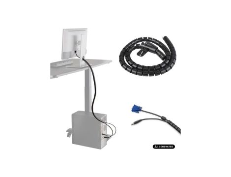 Organizator/maskownica kabli Maclean, 15mm x 1000mm, czarna, MCTV-898 B