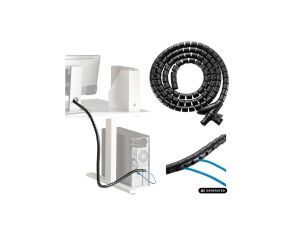 Organizator/maskownica kabli Maclean, 20mm x 1000mm, czarna, MCTV-899 B