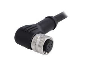Złącze M12 wtyk żeńskie PIN: 8 kątowe 90 2A 30V IP65,IP67 PM-M12A-08P-FF-SR8A01-00A(H)