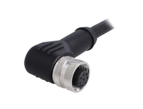 Złącze M12 wtyk żeńskie PIN: 8 kątowe 90 2A 30V IP65,IP67 PM-M12A-08P-FF-SR8A01-00A(H)