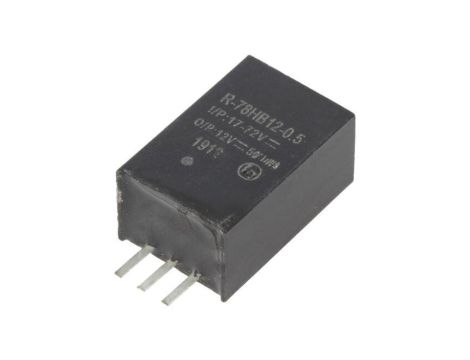 Przetwornica DC/DC, 6W, Uwej: 17...72VDC, Uwyj: 12VDC, 0,5A, PCB, R-78HB12-0.5