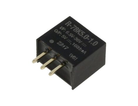 Przetwornica DC/DC, Uwej: 6,5...36VDC, Uwyj: 5VDC, 1A, THT, R-78K5.0-1.0