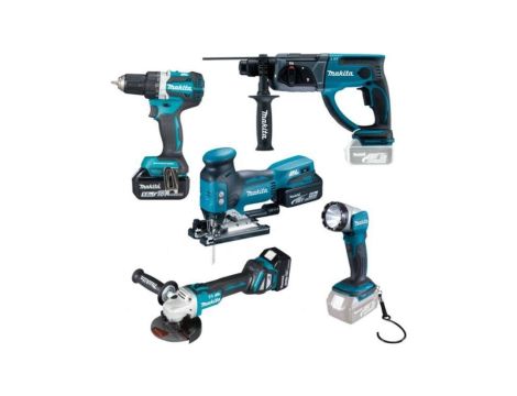 Zestaw combo 18v ddf484+dga513+dhr202+djv181+dml802