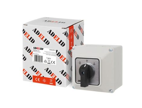 ŁĄCZNIK KRZYWKOWY 0-Y-T 32A 3P GWIAZDA TRÓJKĄT W OBUDOWIE 110x110 3F IP65 LO2/32/0YT