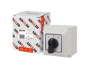 ŁĄCZNIK KRZYWKOWY L-0-P 40A 3P LEWO PRAWO W OBUDOWIE 110x110 3F IP65 LO2/40/L0P