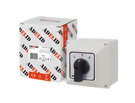 ŁĄCZNIK KRZYWKOWY L-0-P 40A 3P LEWO PRAWO W OBUDOWIE 110x110 3F IP65 LO2/40/L0P