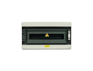 Rozdzielnica natynkowa hermetyczna 1x18 modułów IP65 (400V AC/1500V DC) plastikowa ABS LSOH drzwi transparentne dymione NEKU