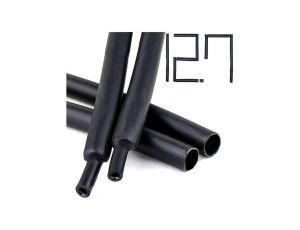 1M RURKA KOSZULKA TERMOKURCZLIWA z KLEJEM GRUBA CZARNA 12mm 12/4 mm