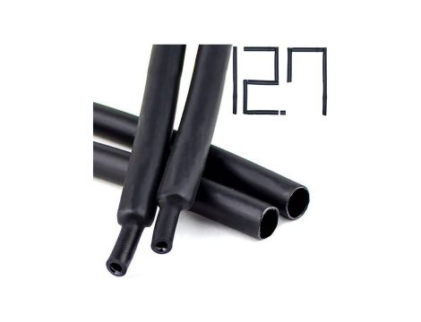 1M RURKA KOSZULKA TERMOKURCZLIWA z KLEJEM GRUBA CZARNA 12mm 12/4 mm