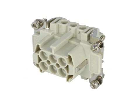Złącze: HDC żeńskie CNE PIN: 6 16A 500V 6+PE rozmiar 44.27 CNEF 06 T