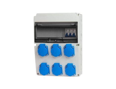 Rozdzielnica RSW 6x 230V, zabezpieczona 16A RSW006C003/1F