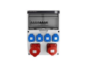 Rozdzielnica budowlana TGD-S hermetyczna IP44 Wyposażona + 32A/5P + 16A/5P + 4x230V/2P+Z LSOH DOKTORVOLT