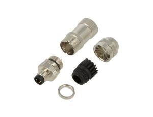 Złącze M8 męskie PIN: 3 3A 60V IP67 proste na przewód wtyk PASH-M8A-03P-MM-SL7001-00Z(H)