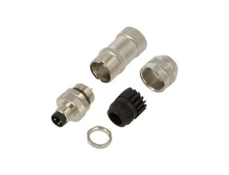 Złącze M8 męskie PIN: 3 3A 60V IP67 proste na przewód wtyk PASH-M8A-03P-MM-SL7001-00Z(H)