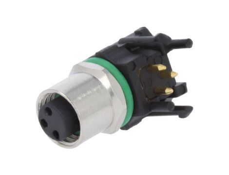 Złącze M8 żeńskie PIN: 3 3A 60V IP67 IP68 kątowe 90 na panel SR-M8A-03P-FF-SF7001-00B(H)
