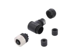 Złącze M12 wtyk PIN: 4 żeńskie 250V kątowe 90 IP65,IP67 4A PB-M12A-04P-FF-SR7001-00Z(H)