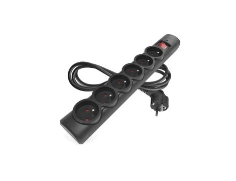 Listwa przeciwprzepięciowa EMOS, 6 gniazd, 1,5 m, czarna P54018