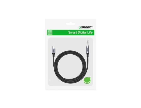 UGREEN Kabel USB typ-C / mini Jack (wtyk / wtyk) CM450 AUX czarny /1m/