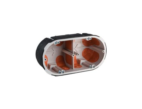 Puszka instalacyjna podtynkowa podwójna przeciwpożara 2xfi:60x50mm dźwiękochłonna głęboka bezhalogenowa LSOH z wkrętami KOPOS