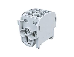 Blok rozdzielczy odgałęźny podwójny Al/Cu (max. 2x 25mm2) na szynę TH35 szary SCB 25-2 SIMBLOCK SIMET