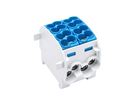 Blok rozdzielczy odgałęźny podwójny Al/Cu (max. 2x 25mm2) na szynę TH35 niebieski SCB 25-2 SIMBLOCK SIMET