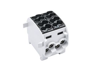Blok rozdzielczy odgałęźny podwójny Al/Cu (max. 2x 25mm2) na szynę TH35 czarny SCB 25-2 SIMBLOCK SIMET