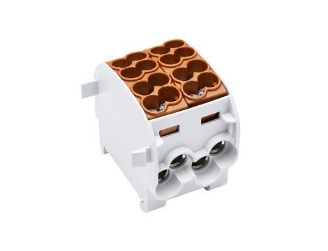 Blok rozdzielczy odgałęźny podwójny Al/Cu (max. 2x 25mm2) na szynę TH35 brązowy SCB 25-2 SIMBLOCK SIMET