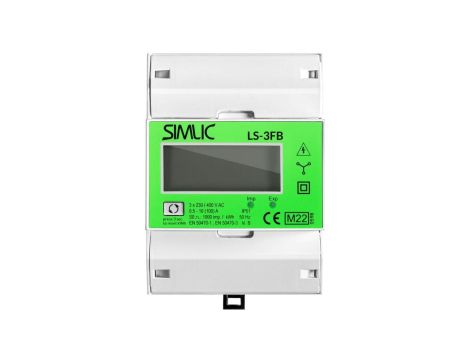 Licznik zużycia energii elektrycznej MID 2-kierunkowy 3-fazowy 10/100A 4-modułowy z wyświetlaczem LCD SIMLIC