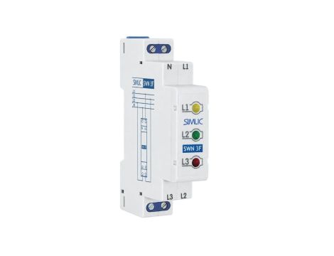 Lampka modułowa sygnalizacyjna (kontrolna) LED 3-kolorowa 3-fazowa 230V AC SIMLIC