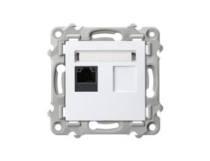 Gniazdo komputerowe LAN pojedyncze SZAFIR nieekranowane UTP 1x RJ45 kat.5e białe OSPEL GPK-1Z/K/m/00