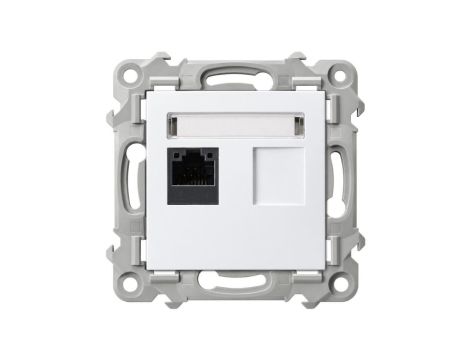 Gniazdo komputerowe LAN pojedyncze SZAFIR nieekranowane UTP 1x RJ45 kat.5e białe OSPEL GPK-1Z/K/m/00