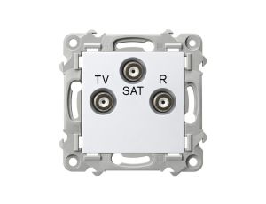 Gniazdo antenowe R-TV-SAT końcowe SZAFIR białe OSPEL GPA-ZS/m/00