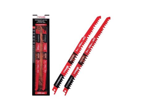Brzeszczot do piły szablastej 240mm do drewna 5TPI HCS 2szt Schmith