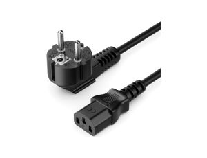 Kabel zasilania PC Schuko kątowy na C13 5m czarny