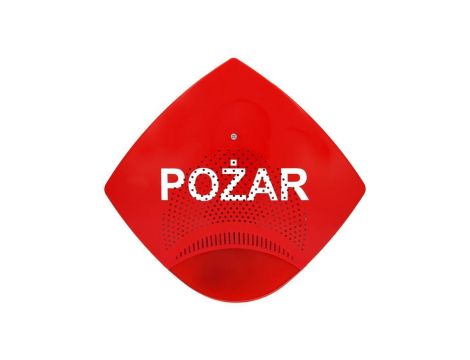 Sygnalizator akustyczno-optyczny w obudowie czerwonej CNBOP-PIB światło czerwone klosz czerwony W2 SAOZ-Pk2