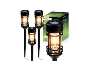 KOMPLET 4x Lampa Solarna Ogrodowa LED ANIGO 2700K Wbijana Zewnętrzna Słupek Lampka LUMILED
