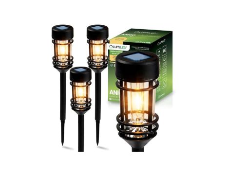 KOMPLET 4x Lampa Solarna Ogrodowa LED ANIGO 2700K Wbijana Zewnętrzna Słupek Lampka LUMILED