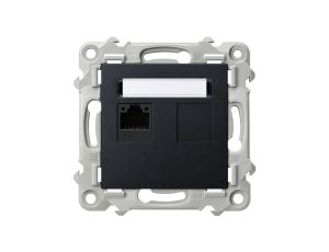Gniazdo komputerowe LAN pojedyncze SZAFIR nieekranowane UTP 1x RJ45 kat.5e czarne OSPEL GPK-1Z/K/m/33
