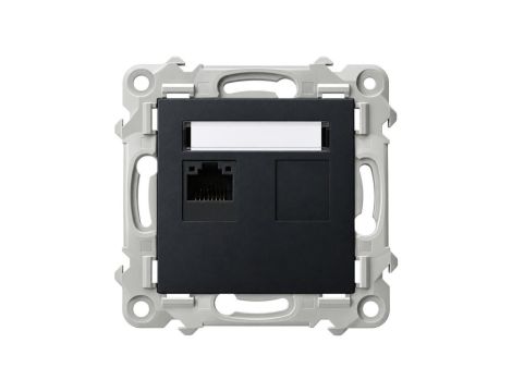 Gniazdo komputerowe LAN pojedyncze SZAFIR nieekranowane UTP 1x RJ45 kat.5e czarne OSPEL GPK-1Z/K/m/33