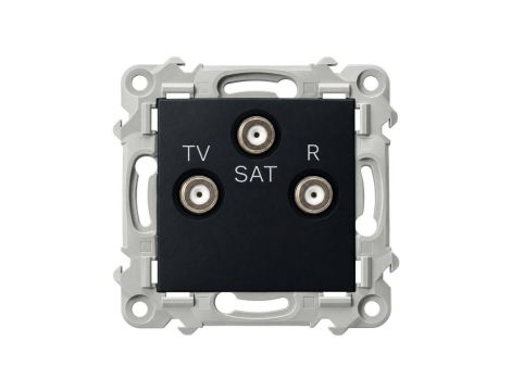 Gniazdo antenowe R-TV-SAT końcowe SZAFIR czarne OSPEL GPA-ZS/m/33