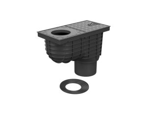 Osadnik rynny rynnowy czyszczak dolny studzienka czarny odpływ 110mm