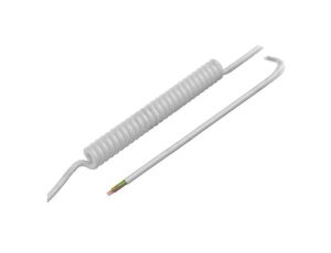 Przewód spiralny 7x0,5mm2, nieekranowany, PUR, biały, 300V, 1,5m SPT00210B
