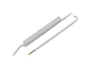 Przewód spiralny 5x0,15mm2, nieekranowany, PUR, biały, 300V, 0,3m SPT00066B